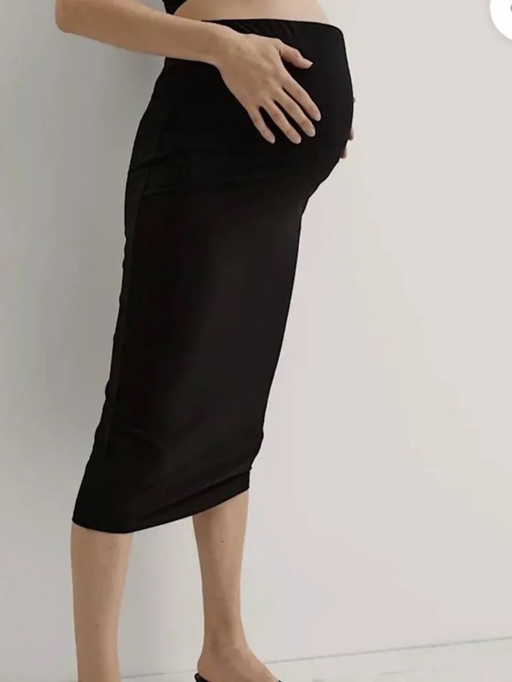 Hatch Black Maternity Midi Pencil Skirt